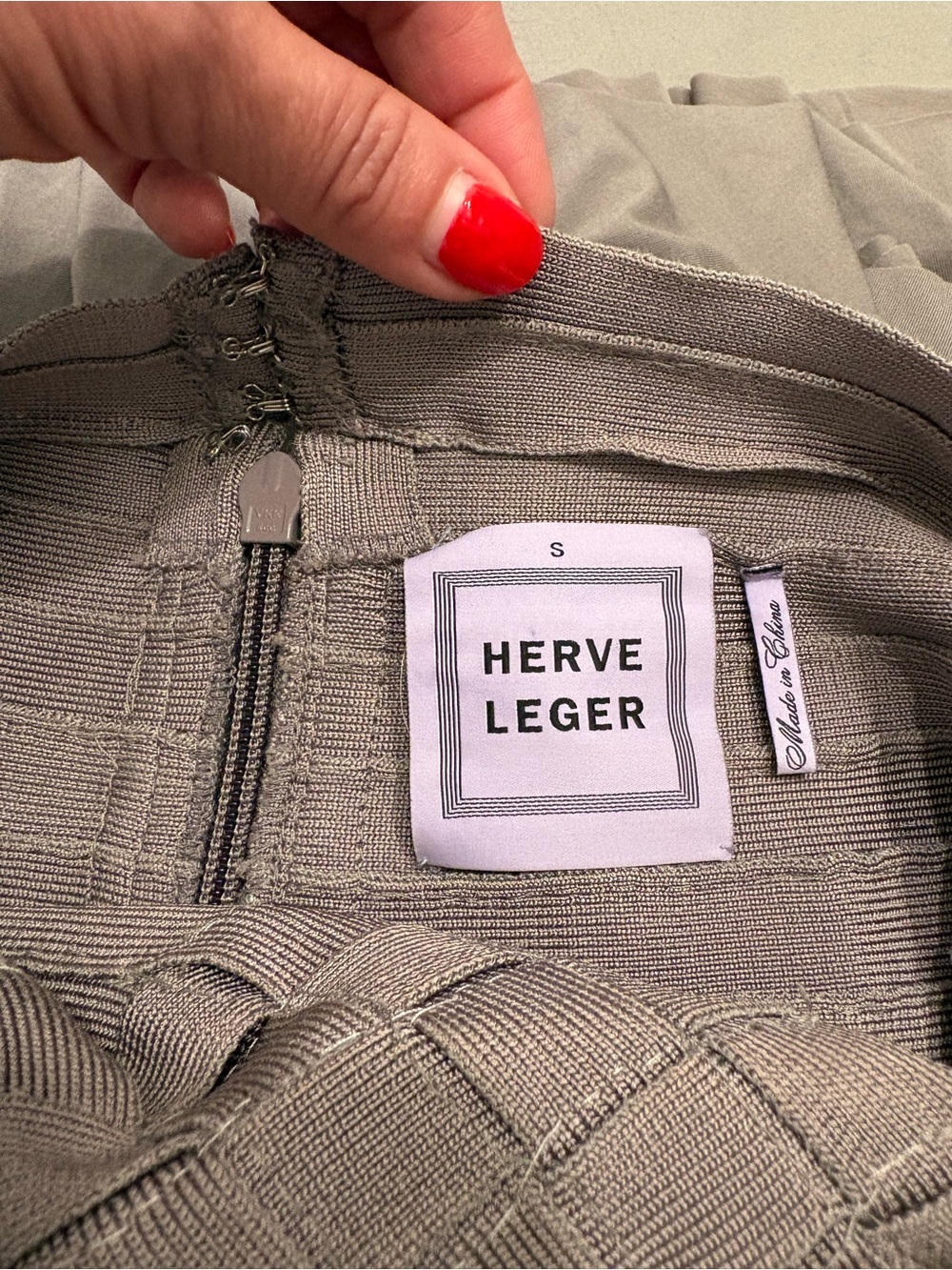 SOLD!! Vintage Herve Leger Taupe Bandage & Layered Cocktail Dress - Picture 3 of 15